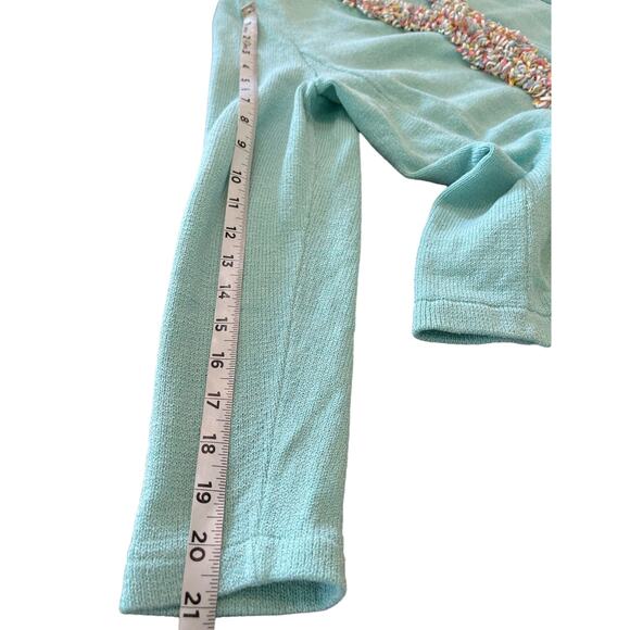 JSS Woman’s 3pcs suit Small knit wear blue teal wool blend USA classic luxury - Picture 14 of 16